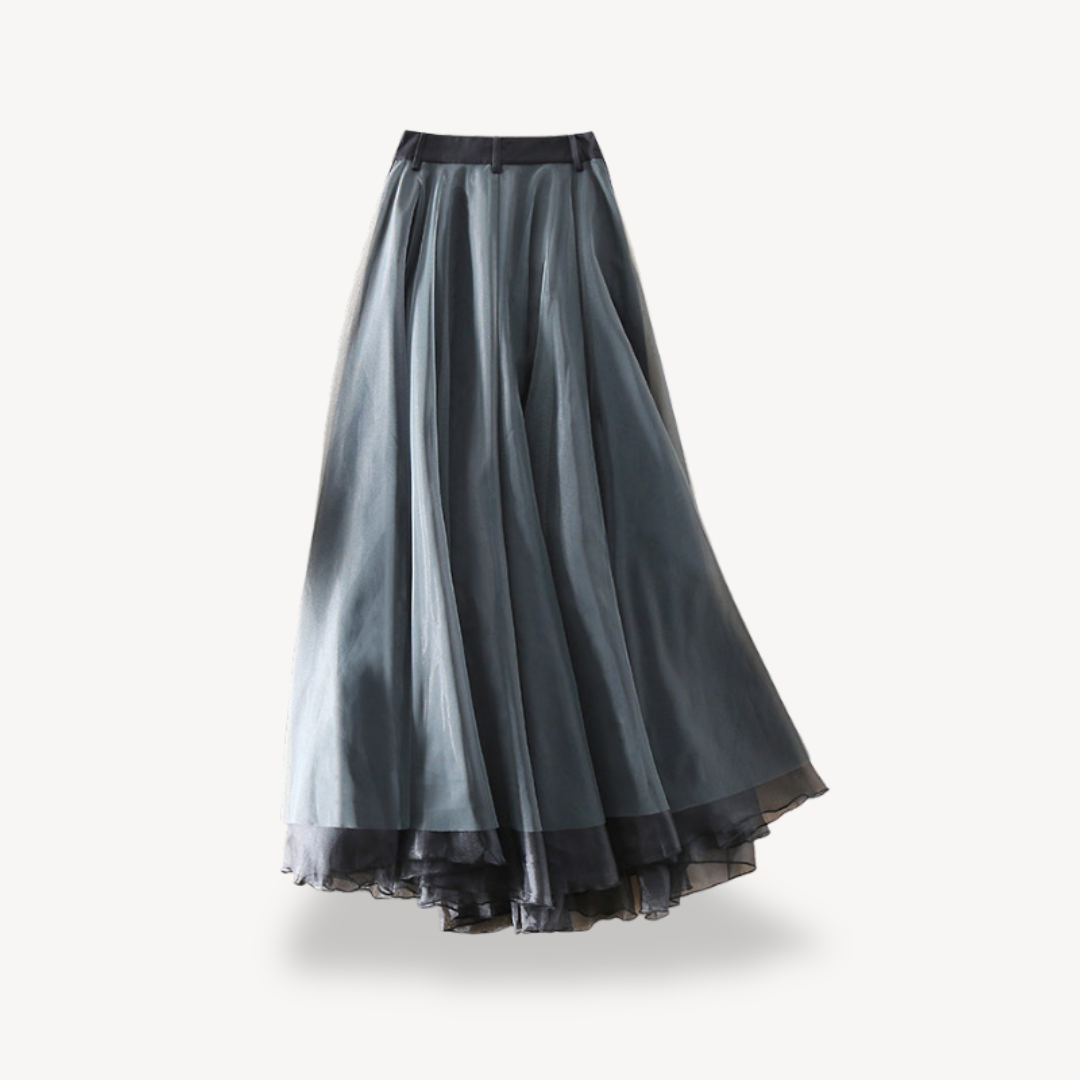 High Waist Gothic Maxi Skirt Women Chiffon | Loravelle