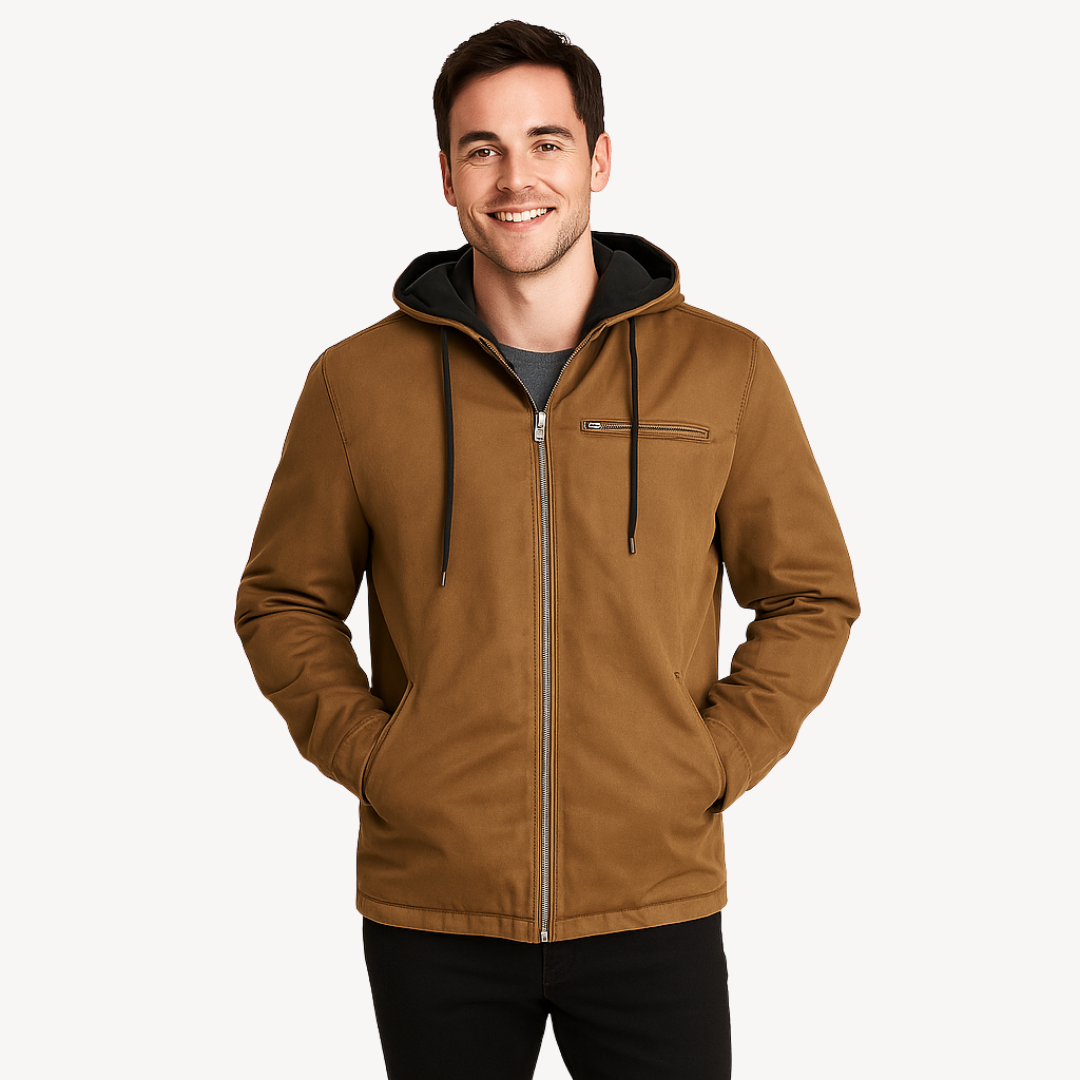 Men's Hooded Fleece-Lined Jacket | Loravelle