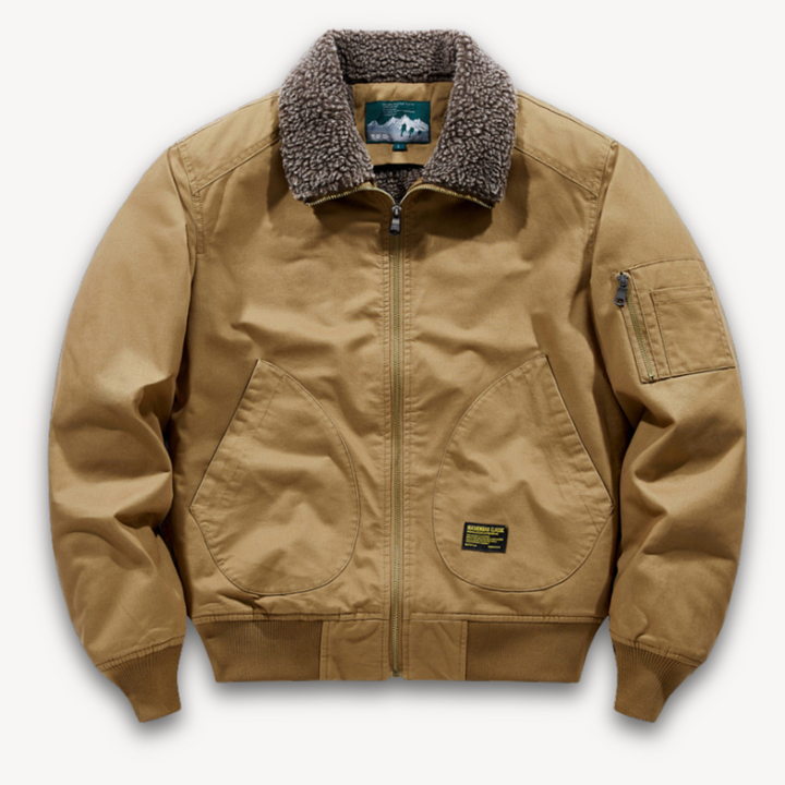 Loravelle | Men's Sherpa-Lined Work Jacket - Heavy-Duty Cotton Canvas, Winter Wear, Warm & Durable