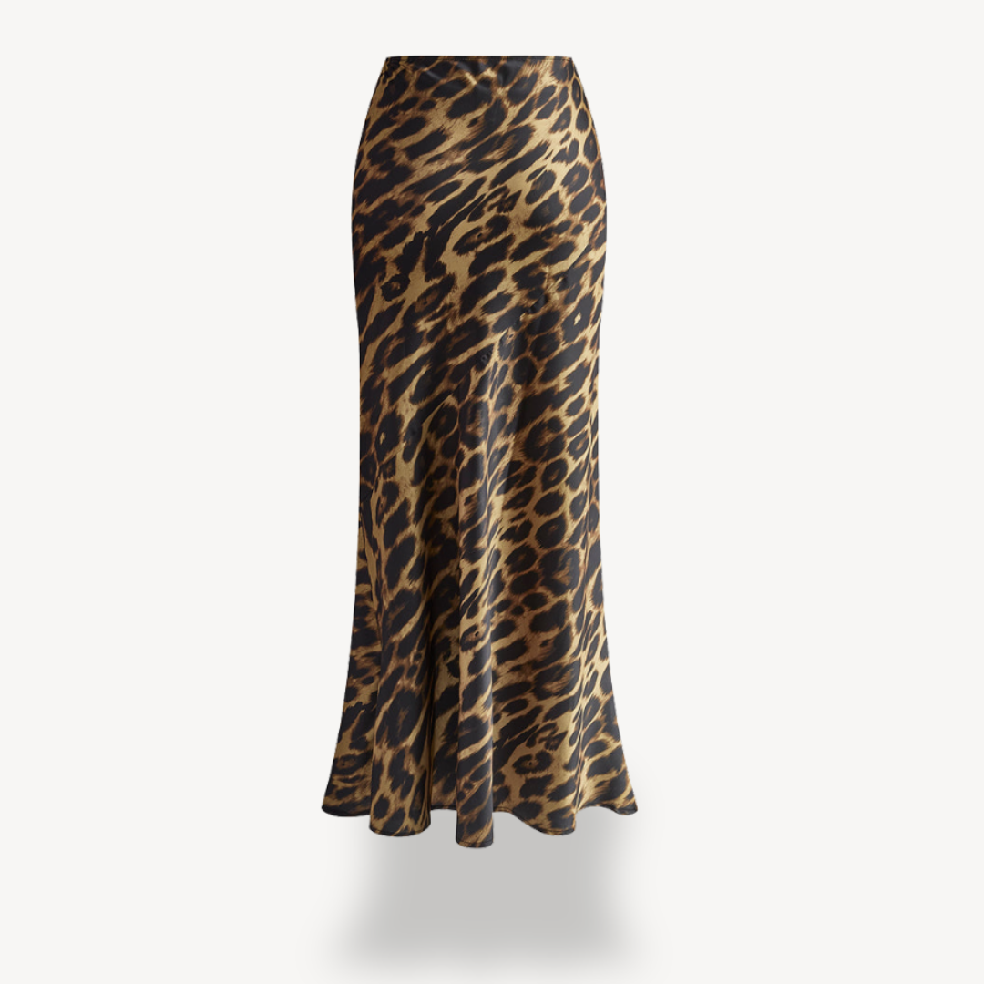 Leopard Print Ruched Bodycon Maxi Skirt Women | Loravelle