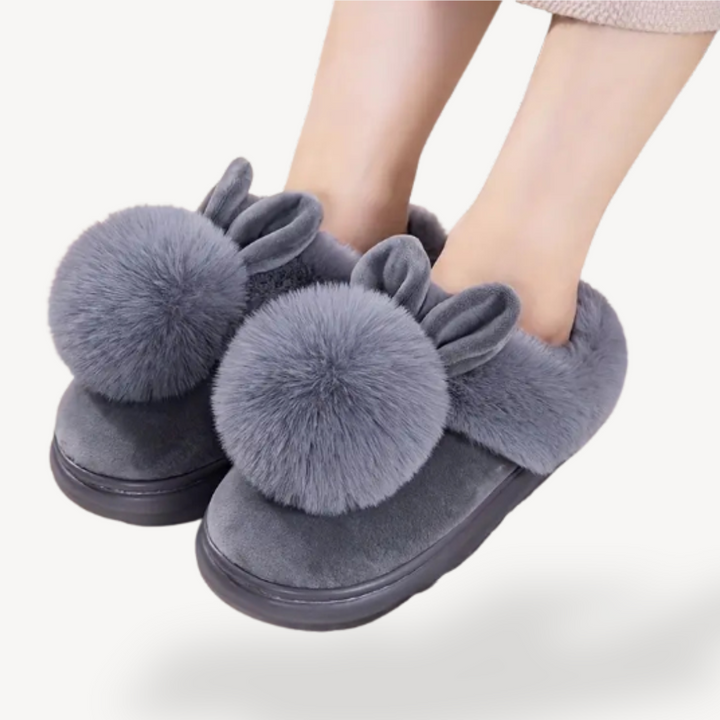 Women's Orthopedic Fluffy Rabbit Ear House Slippers | Loravelle