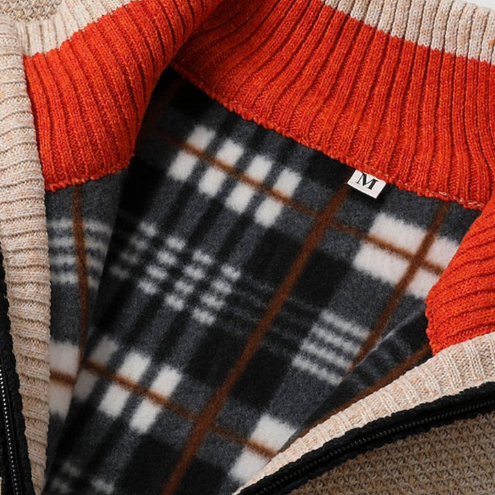 Men's Knit Zip Sweater with Collar | Loravelle