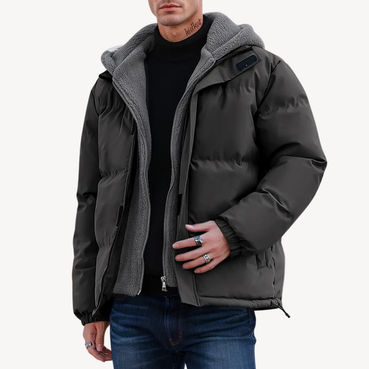 Sherpa-Lined Hooded Puffer Jacket Men | Loravelle