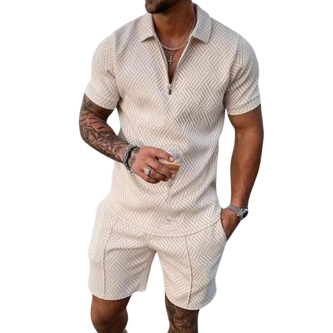 Men's Knit Polo Shorts Set | Loravelle