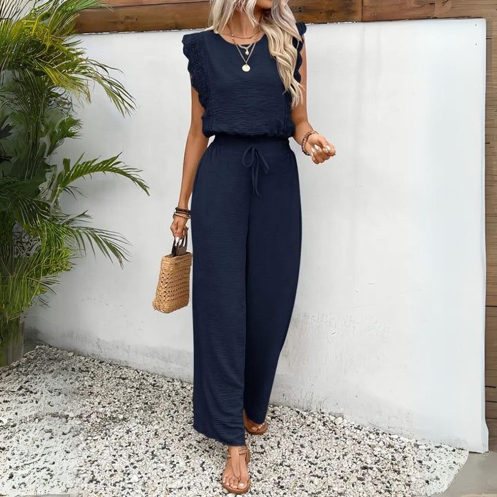 Ruffle Sleeve Wide Leg Jumpsuit Women | Loravelle