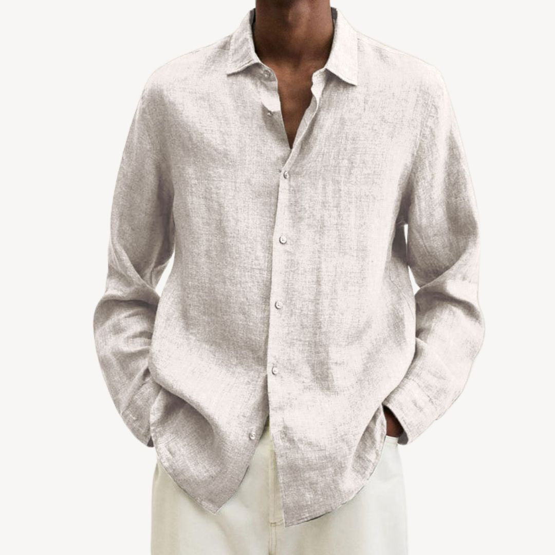 Men's Casual Long Sleeve Linen Shirt | Loravelle
