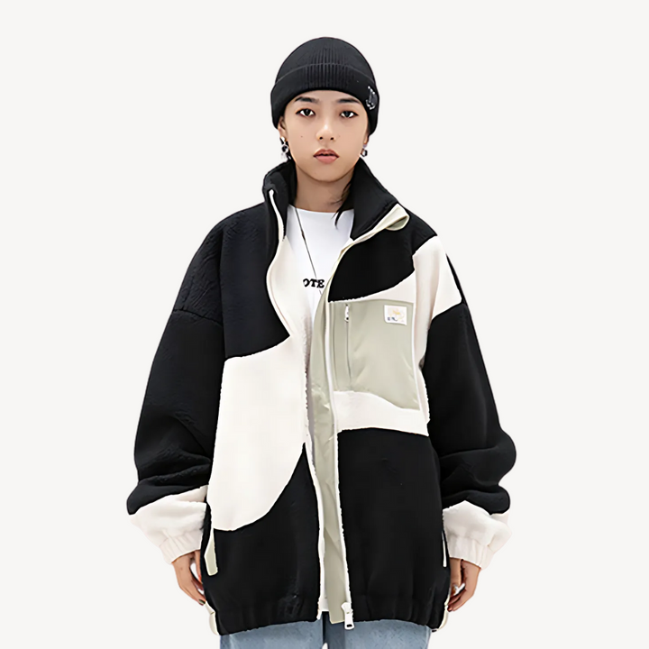 Men’s Colorblock Fleece Zip-Up Jacket | Loravelle
