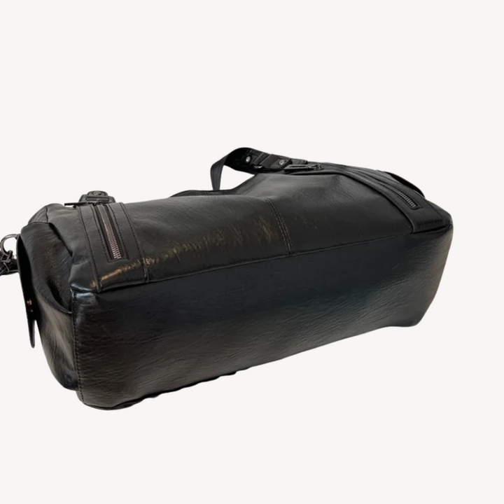 Women's Zippered Shoulder Bag Leather Tote Bag | Loravelle