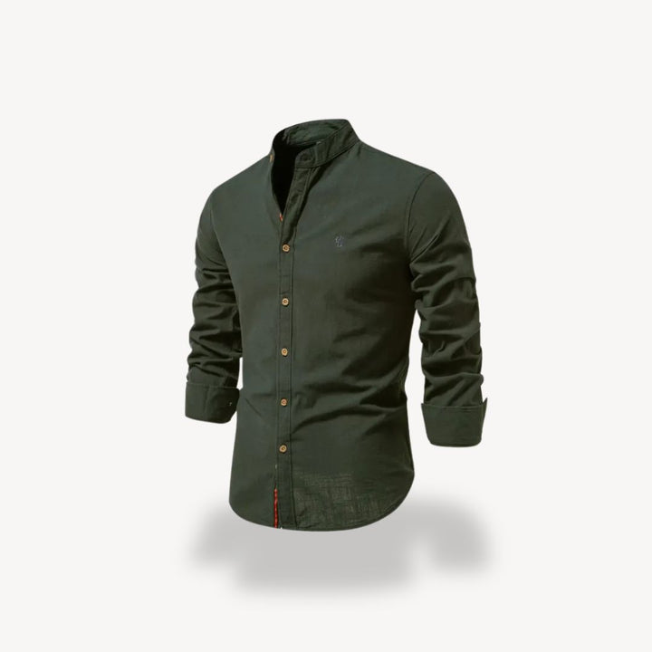 Men's Casual Mandarin Collar Shirt | Loravelle