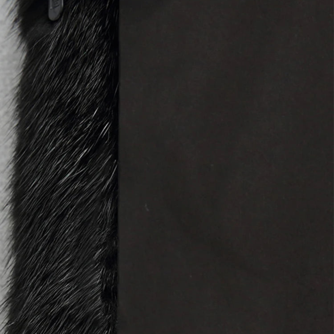 Women's Black Faux Fur Hooded Winter Coat Long Sleeve | Loravelle