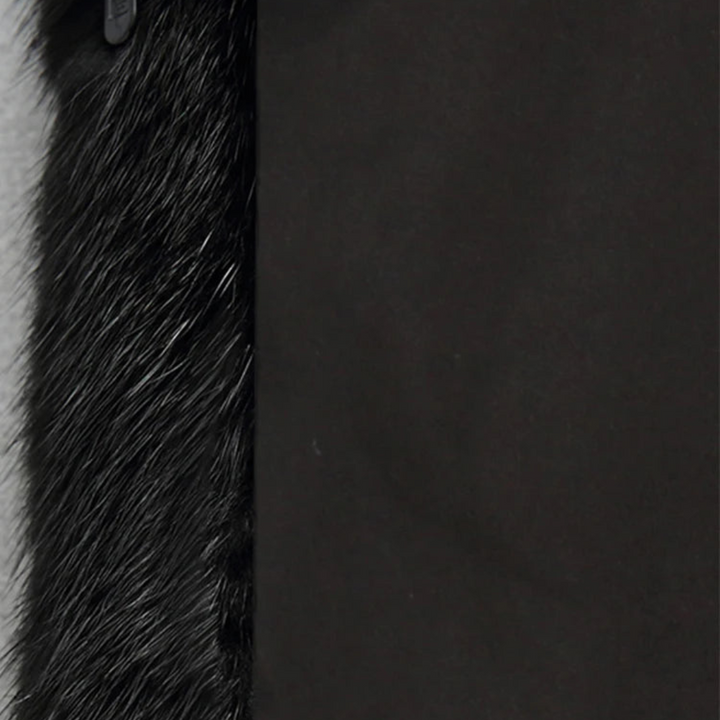 Women's Black Faux Fur Hooded Winter Coat Long Sleeve | Loravelle