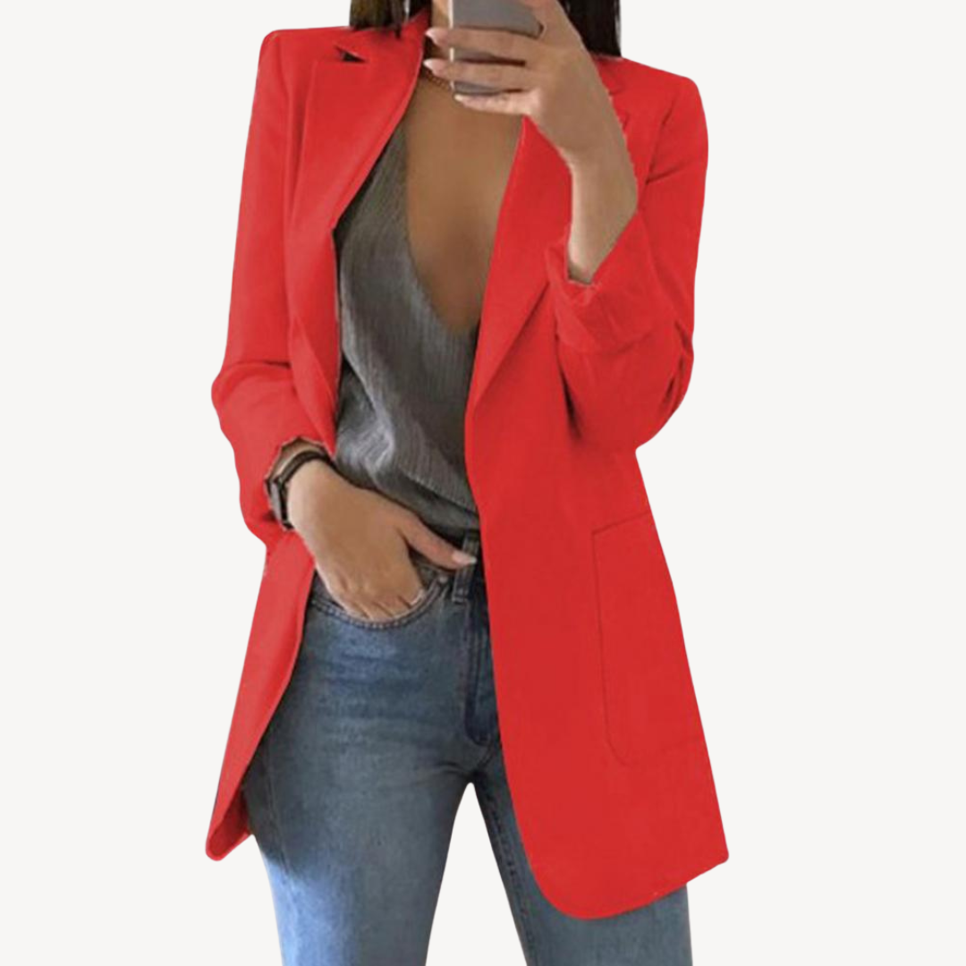 Women's Long Blazer with Open Front | Loravelle