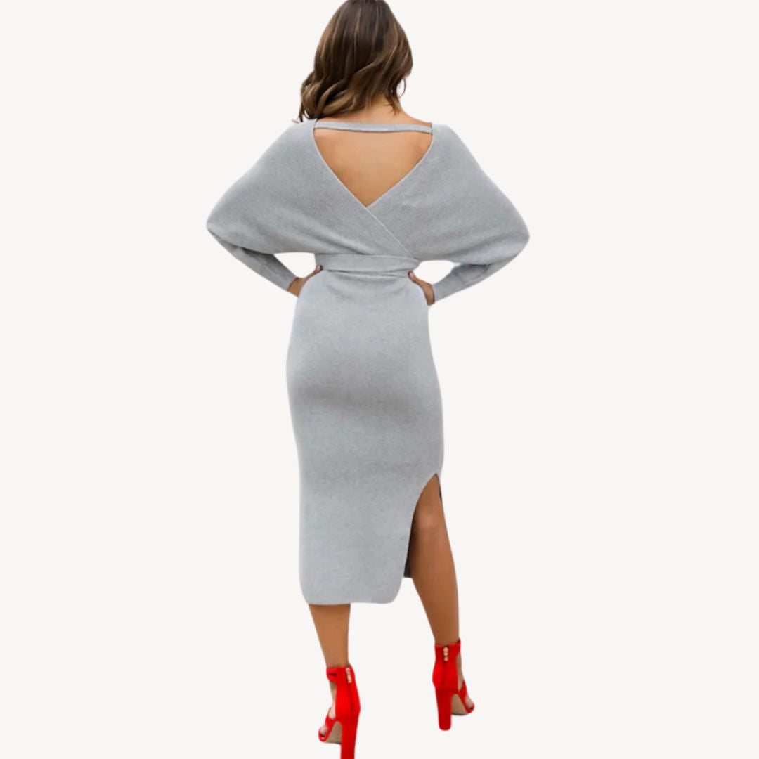 Women's Knit Wrap Sweater Dress | Loravelle