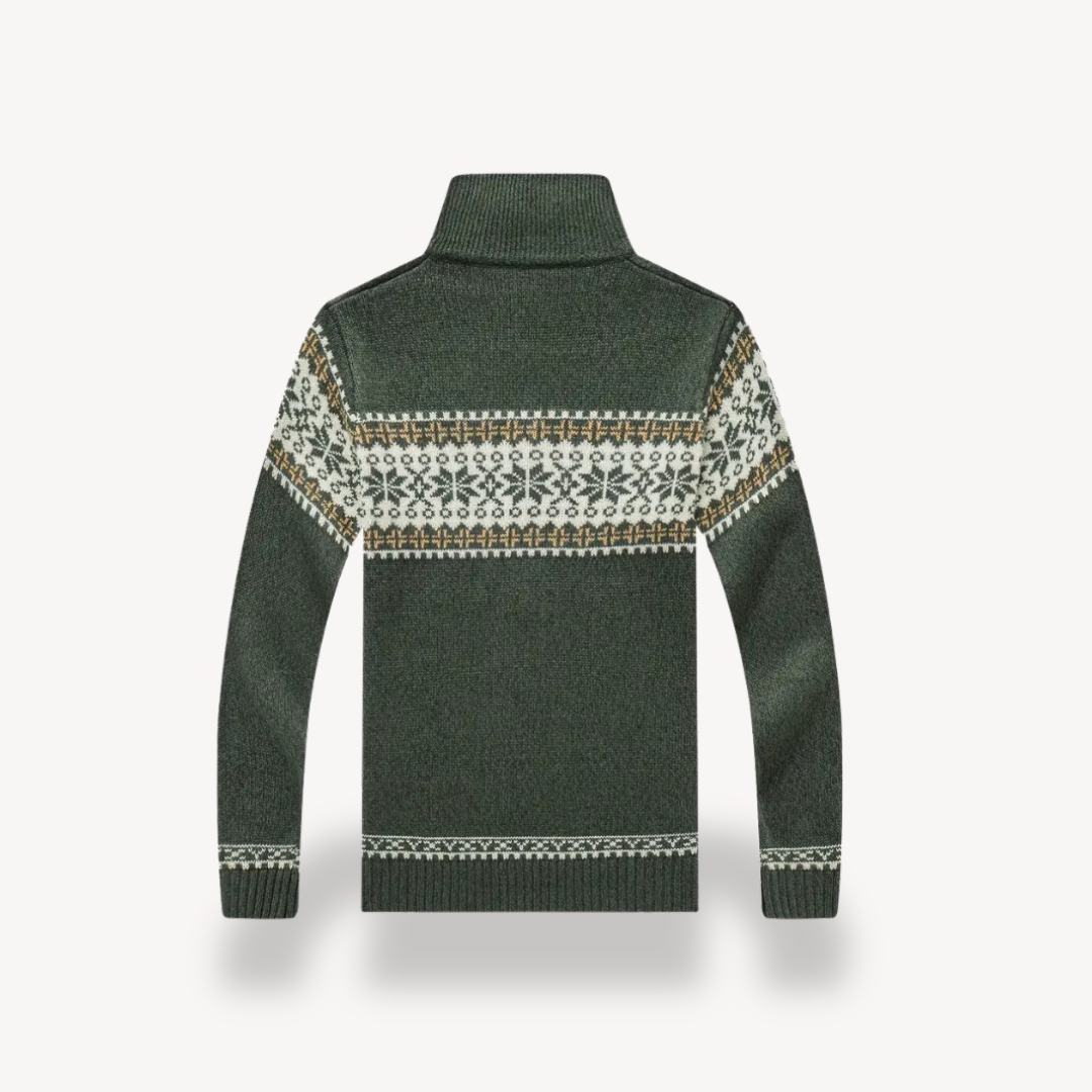 Nordic Knit Full-Zip Sweater Men | Loravelle