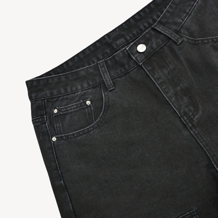 Men's Y2K Black Denim Cargo Shorts | Loravelle