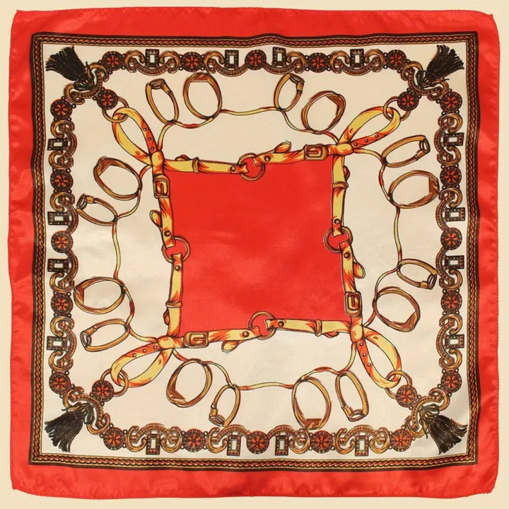 Silk Chain Print Head Scarf | Loravelle