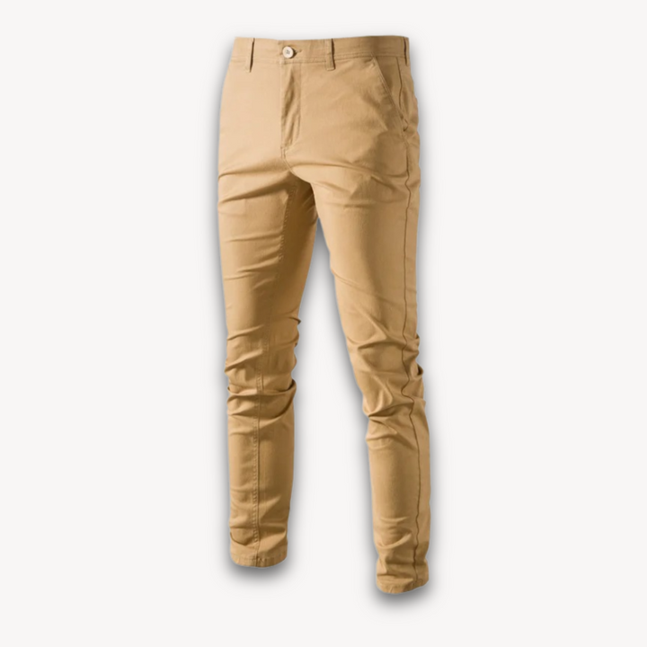 Loravelle | Men's Slim Fit Chinos - Cotton Stretch Casual Pants - Versatile Work & Everyday Wear