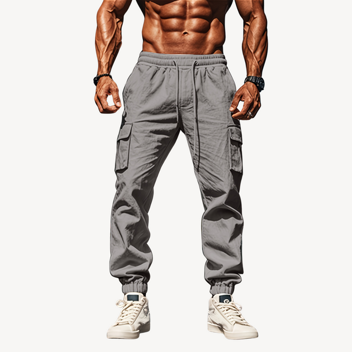 Men’s Linen Cargo Pants – Drawstring Casual Utility Trousers | Loravelle
