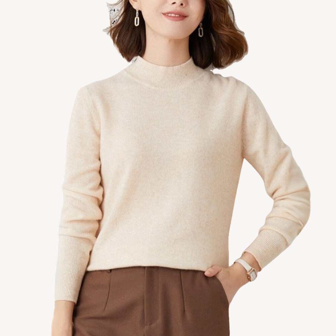 Mock Neck Cashmere Sweater Women | Loravelle