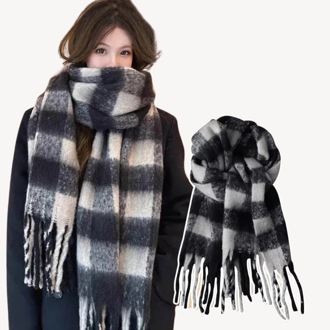 Plaid Woolen Scarf | Loravelle