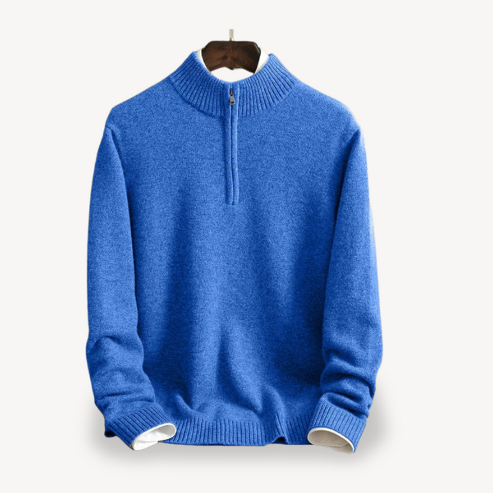 Quarter Zip High Neck Knit Sweater Men | Loravelle