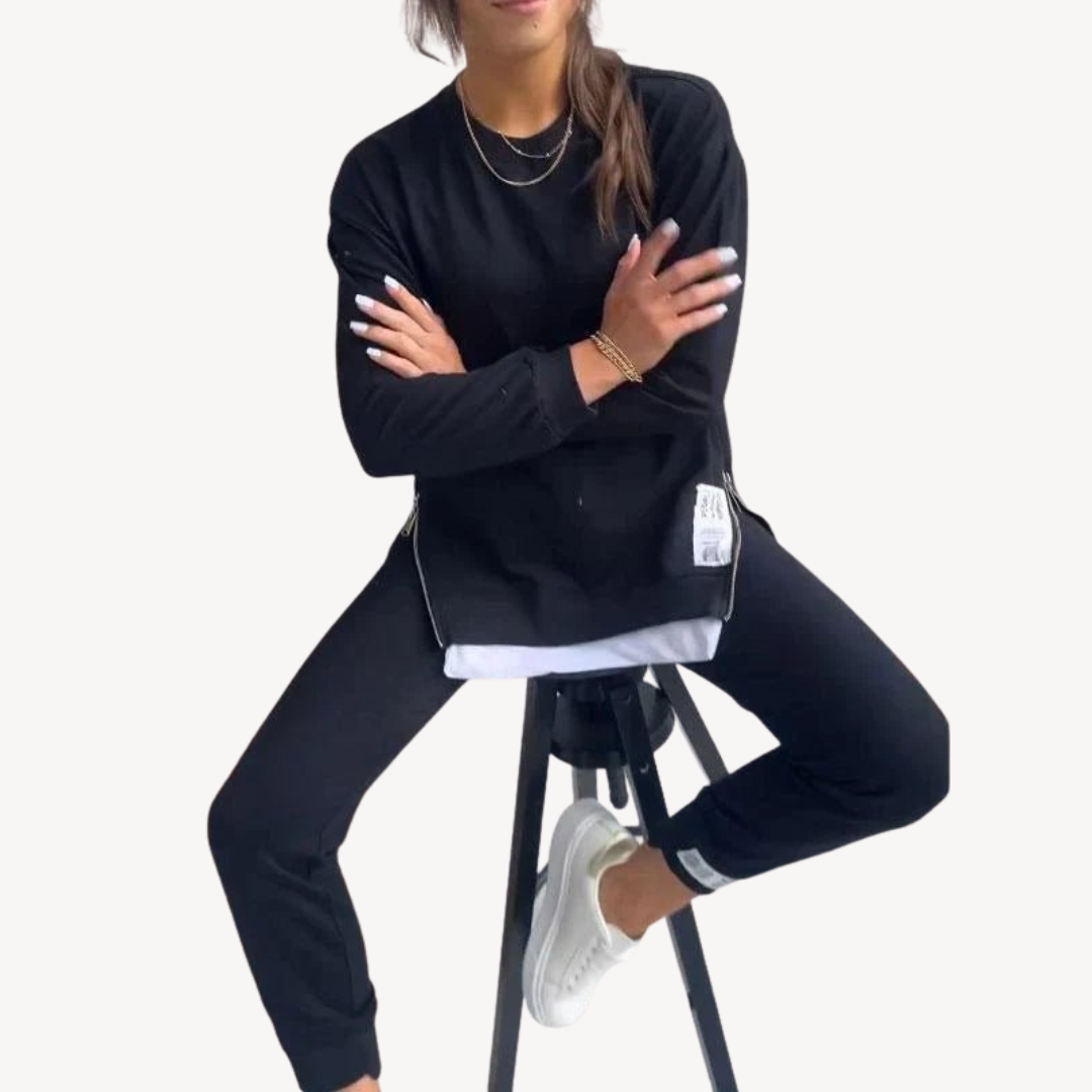 Women's Sweatshirt & Jogger Set Cotton Two-Piece Outfit | Loravelle