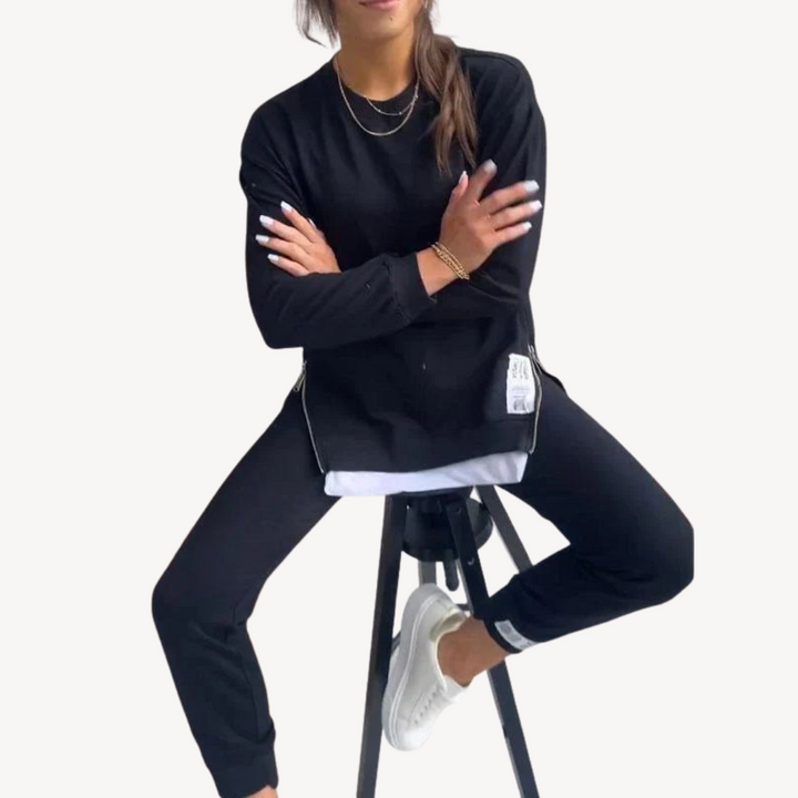 Women's Sweatshirt & Jogger Set Cotton Two-Piece Outfit | Loravelle
