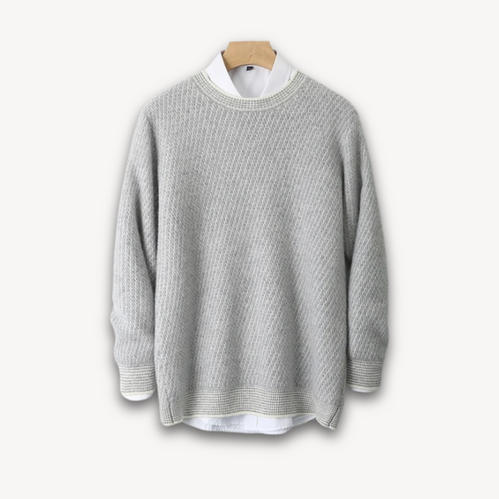 Loravelle | Men's Knit Sweater - Soft Cotton Blend - Casual Pullover for Adults - Stylish and Comfortable