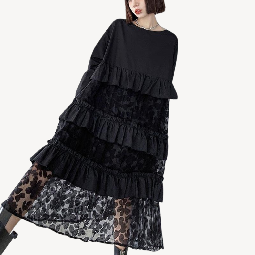 Women's Ruffle Tiered Lace Dress | Loravelle