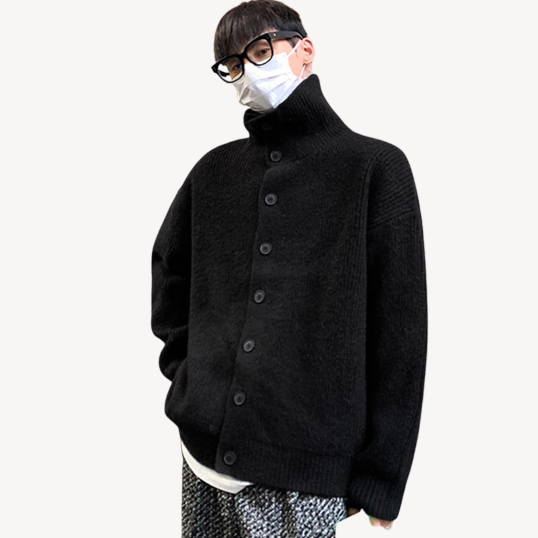 Ribbed Knit Button Cardigan for Men | Loravelle