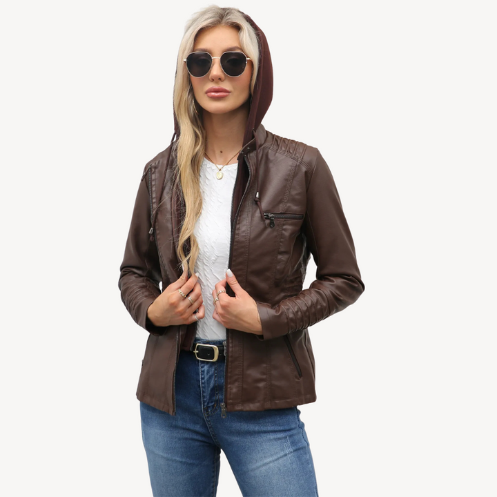 Motorcycle Faux Leather Jacket Women | Loravelle