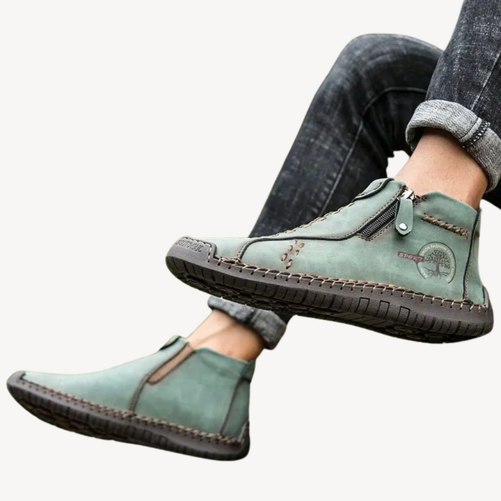 Men's Orthopedic Leather Zipper Boots | Loravelle