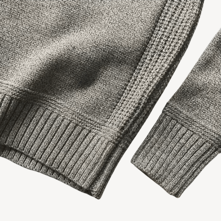 Men's Wool Sweater with Leather Elbow Patches | Loravelle