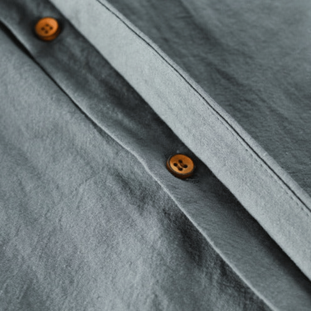 Men's Casual Mandarin Collar Button-Down Shirt | Loravelle