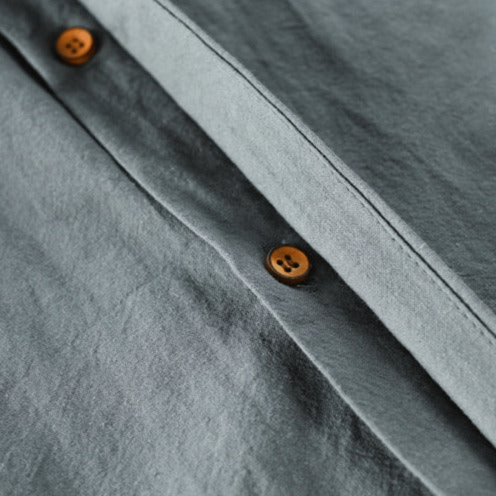 Men's Casual Mandarin Collar Button-Down Shirt | Loravelle