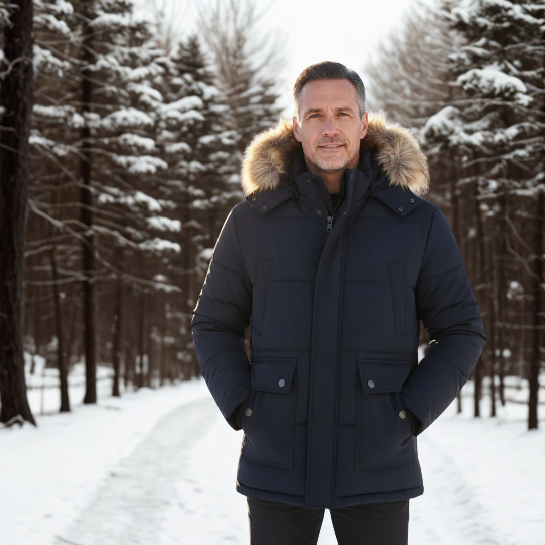 Men’s Faux Fur-Lined Parka Jacket | Loravelle