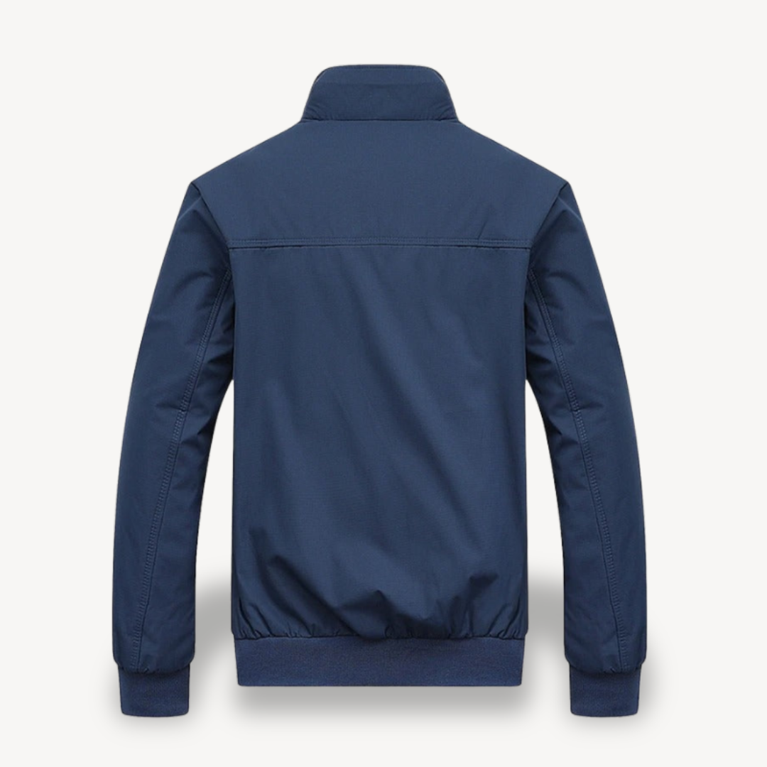 Men's Zip-Up Bomber Jacket with Check Lining | Loravelle
