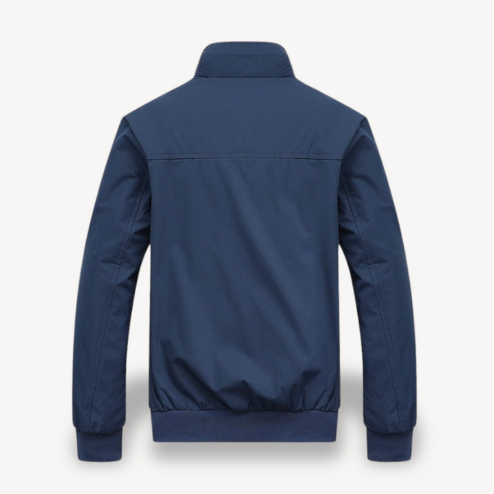 Men's Zip-Up Bomber Jacket with Check Lining | Loravelle