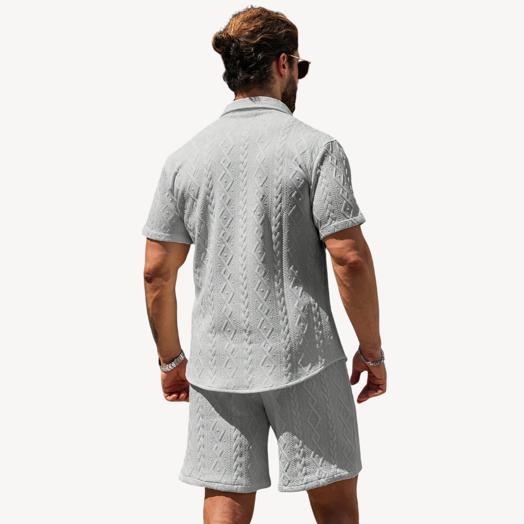 Men's Textured Knit Short Set | Loravelle