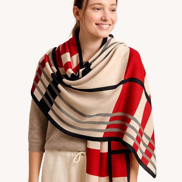 Plaid Pattern Shawl for Women | Loravelle