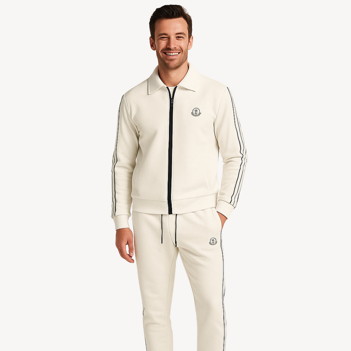 Men's Polyester Zip-Up Tracksuit Set | Loravelle
