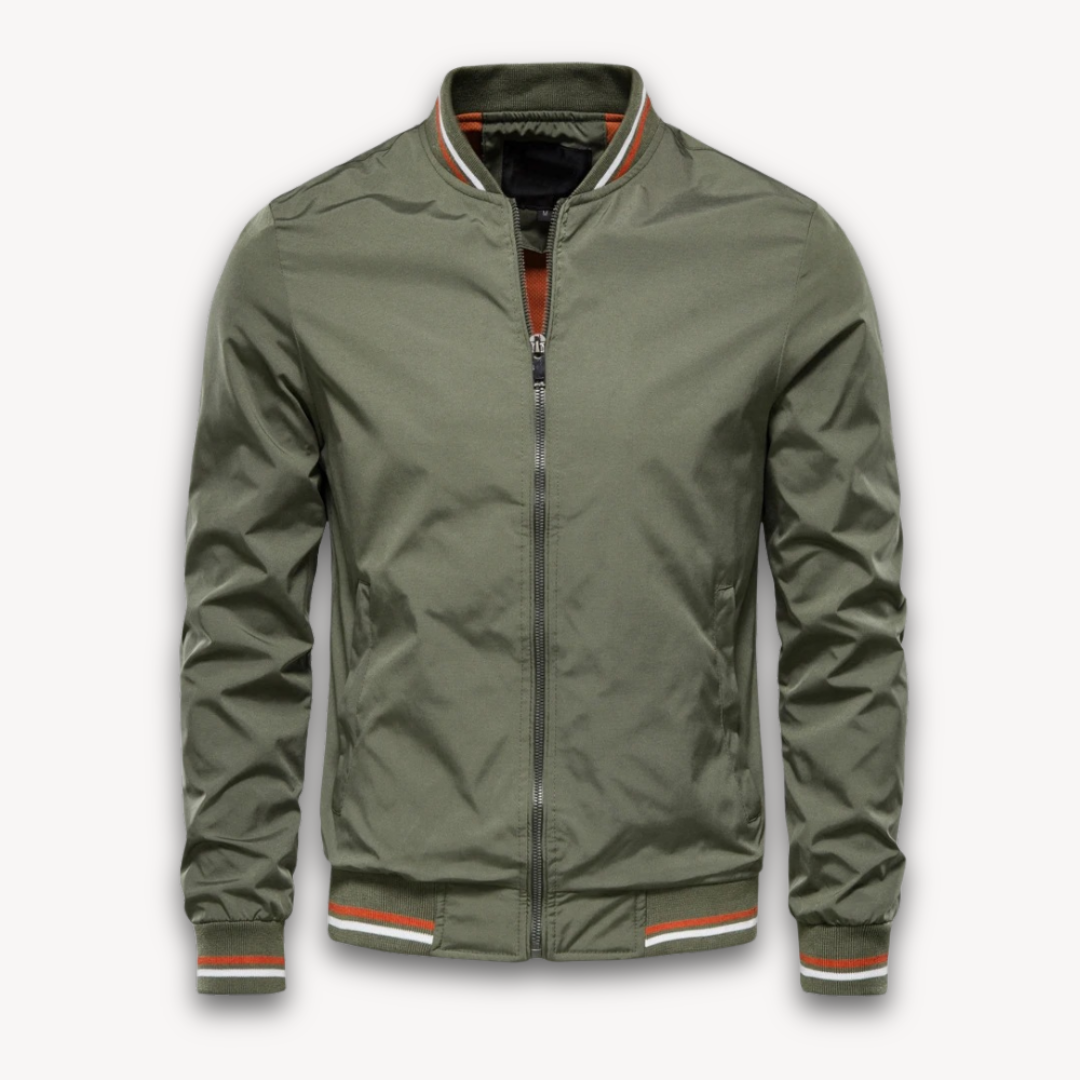 Loravelle | Men's Bomber Jacket - Lightweight Polyester Zip-Up Coat, Casual Windbreaker