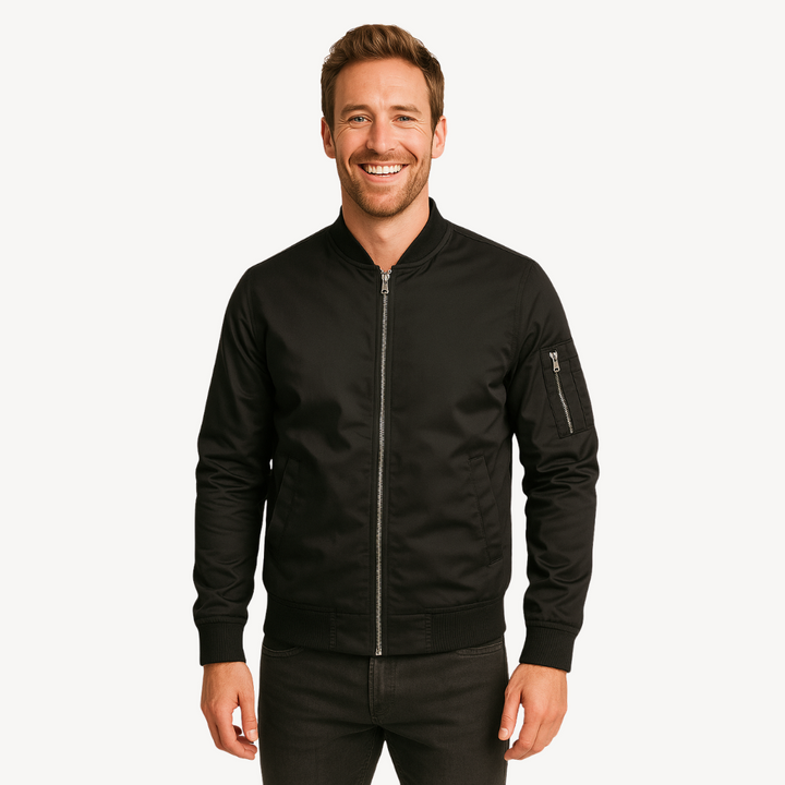 Men’s Zipper Closure Bomber Jacket | Loravelle