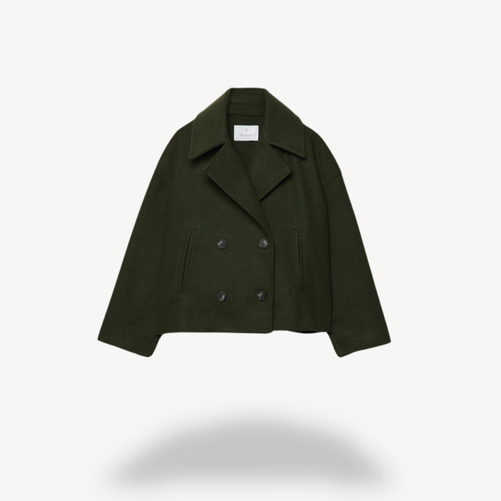 Cropped Wool Peacoat for Women | Loravelle