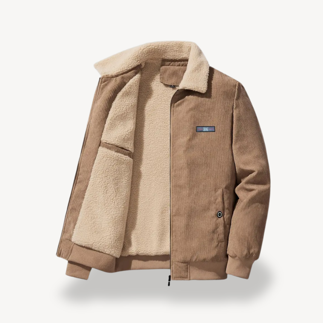Men's Corduroy Sherpa Lined Bomber Jacket | Loravelle