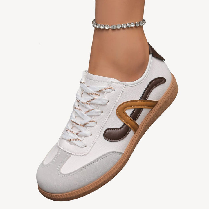 Women's Orthopedic Striped Lace-Up Sneakers | Loravelle