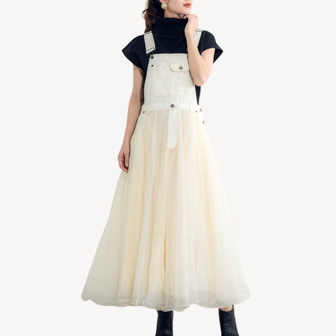 Women's Denim Overall Maxi Dress | Loravelle
