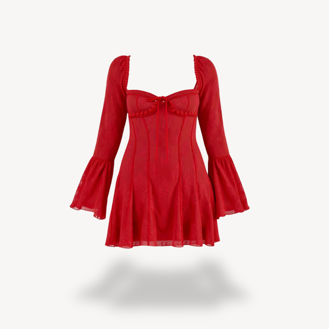 Women's Long Sleeve Lace Mini Dress | Loravell