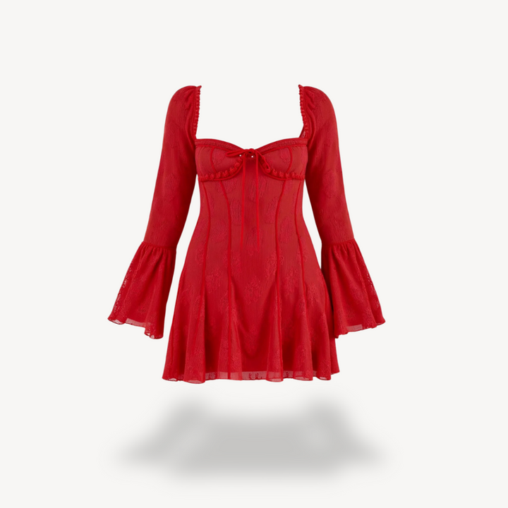 Women's Long Sleeve Lace Mini Dress | Loravell