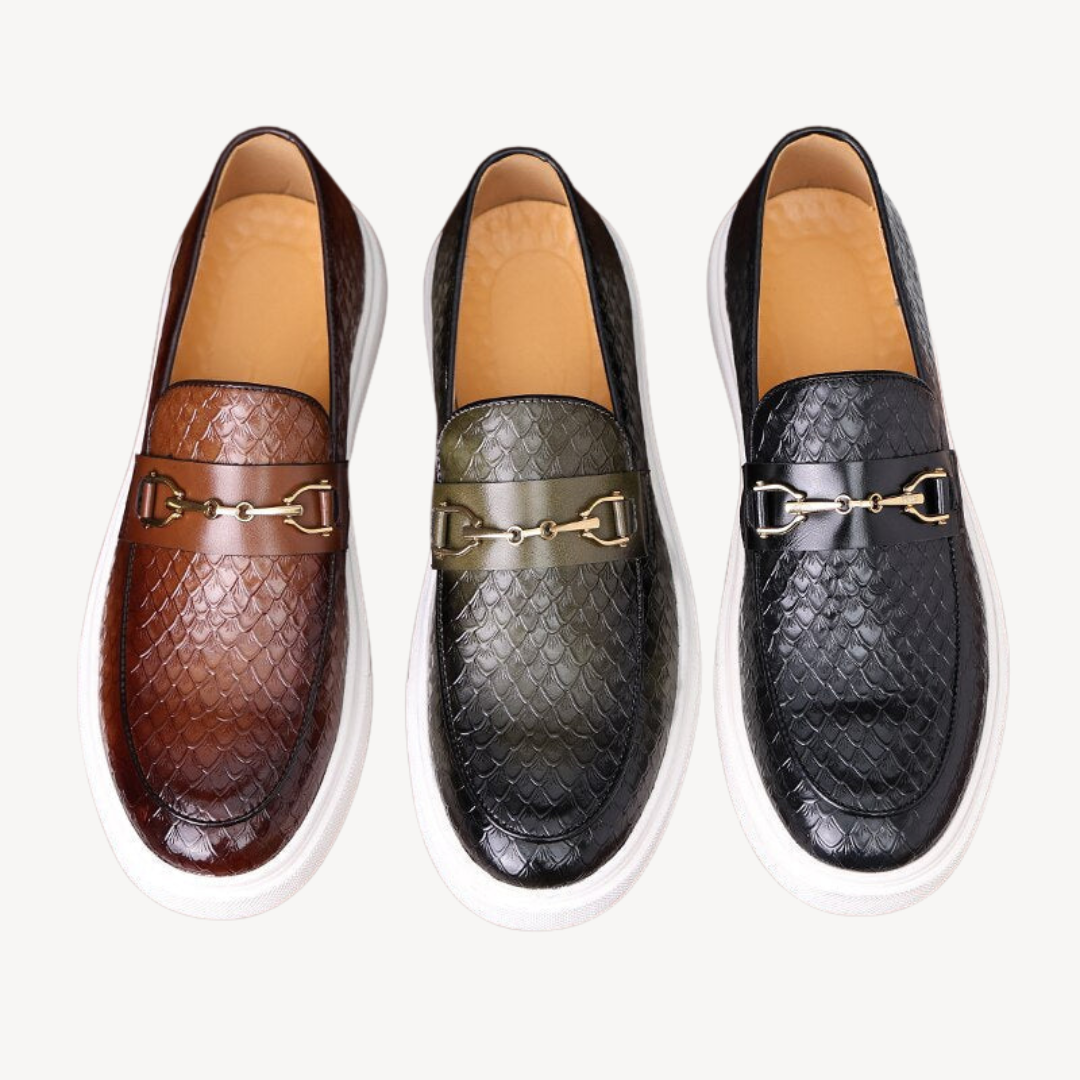 Men's Orthopedic Loafers with Crocodile Pattern | Loravelle